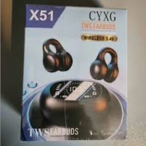 TRUE WIRELESS STERO EARPHONES WIRELESS 5.49 MODEL X51 CHARGING STATION NIB BLACK